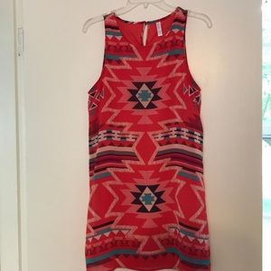 Xhilaration coral tribal patterned dress.